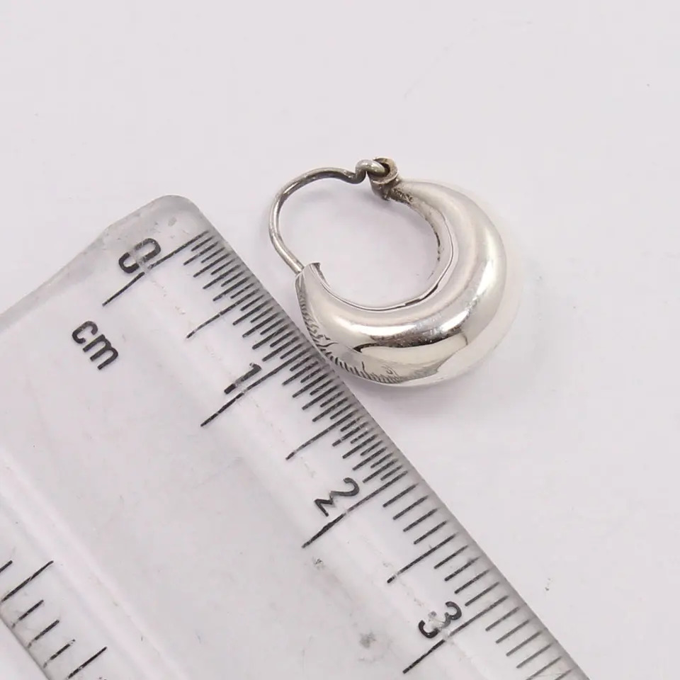 925 Sterling Silver Handmade Attractive Moon Shape Indian Jewelry Earrings