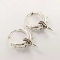 925 Sterling Silver Handmade Stylish Antique Morden Hoop Earrings