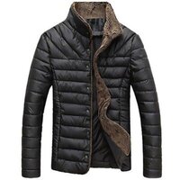 Sherpa Lining Puffer Jacket - Feature: Washable