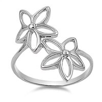925 Sterling Silver Beautiful Handcrafted Plumeria Plain Silver Ring