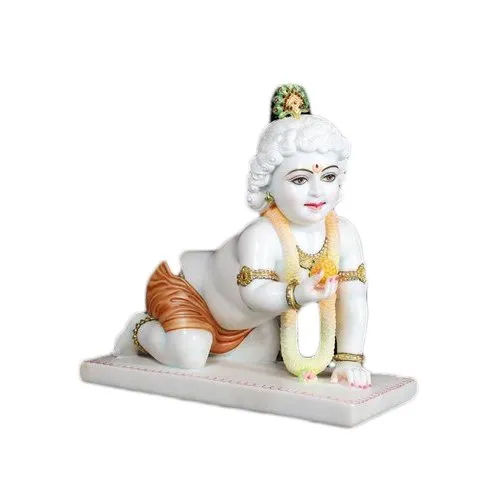 Polished Marble Laddu Gopal Statue