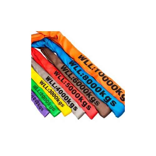 Polyester Round Endless Slings - Multicolor Webbing, Light in Weight for Industrial Applications
