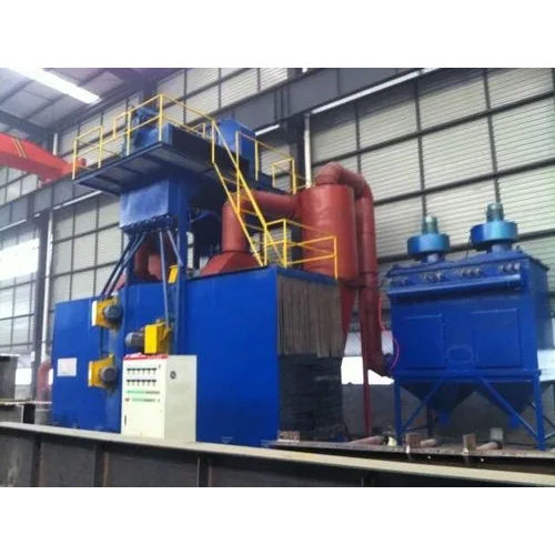 Blue Automatic H Beam Shot Blasting Machine