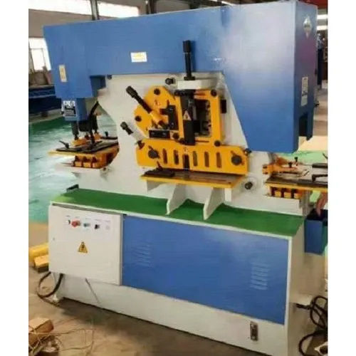 Blue Automatic Ironworker Machine