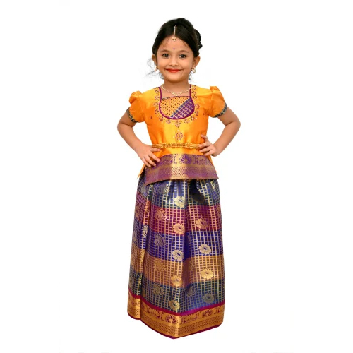 Kids Traditional Pattu Pavadai