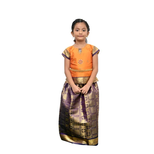 Kids Ethnic Wear Pattu Pavadai