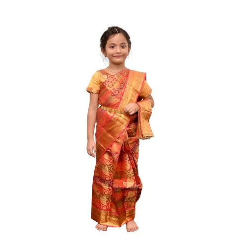 Multicolor Kids Fancy Saree