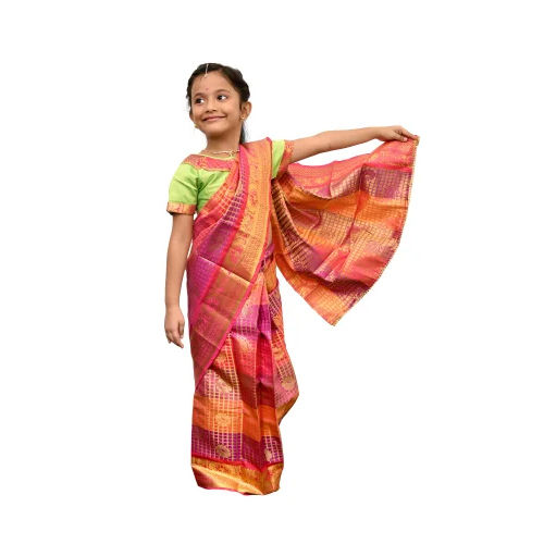 Multicolor Kids Designer Saree