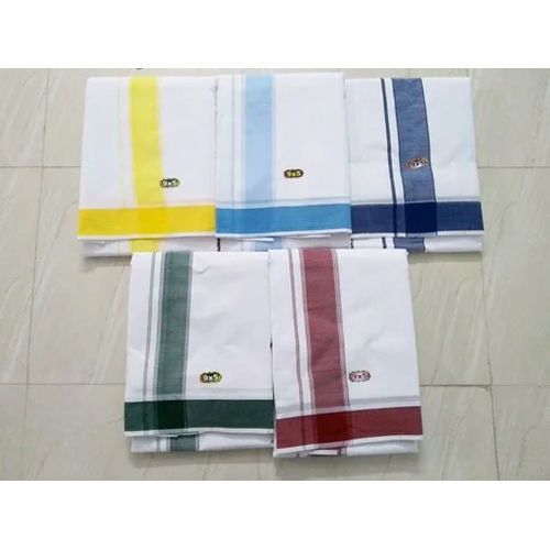 Mens White Border Dhoti