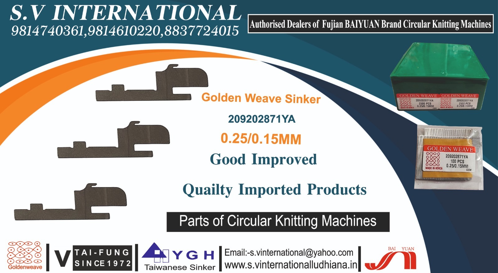 Sinker (209202871YA 0.25/0.15MM) Made in Korea