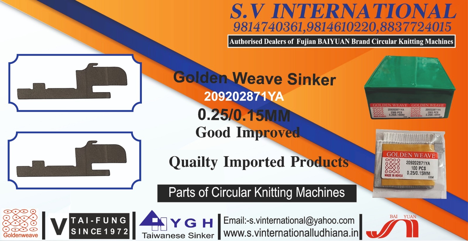 Sinker (209202871YA 0.25/0.15MM) Made in Korea