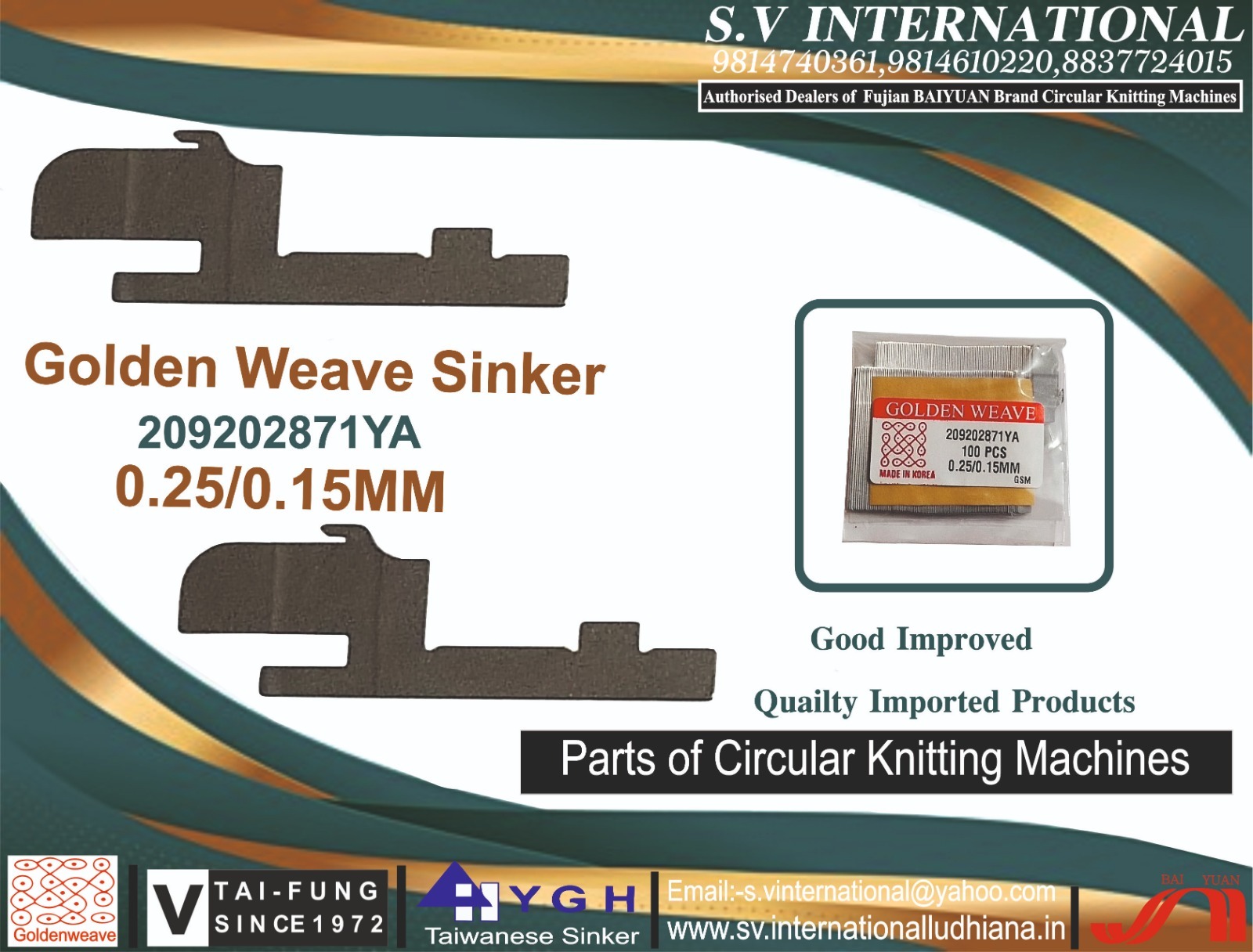Sinker (209202871YA 0.25/0.15MM) Made in Korea
