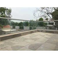 White Aluminium Glass Railing