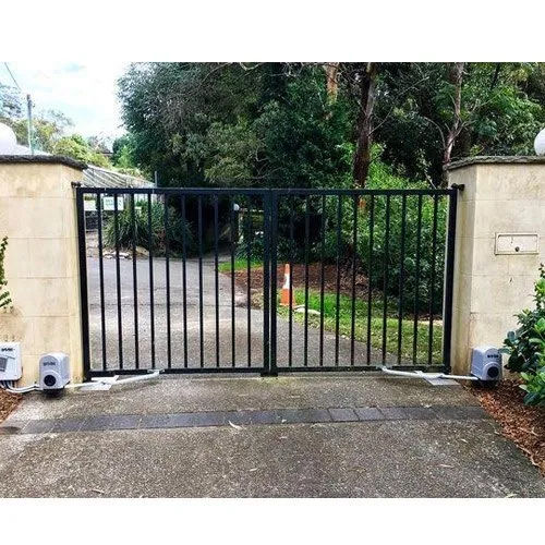 Black Mild Steel Automatic Swing Gate