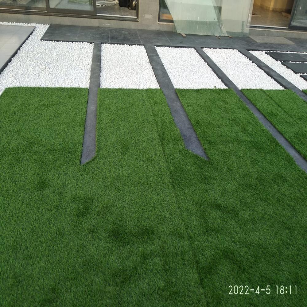 Artificial Grass - PP Synthetic PE Material | Two Tone Brown & Green 3/8 inches Gauge 40 mm Pile Thickness Durable and Pet Friendly