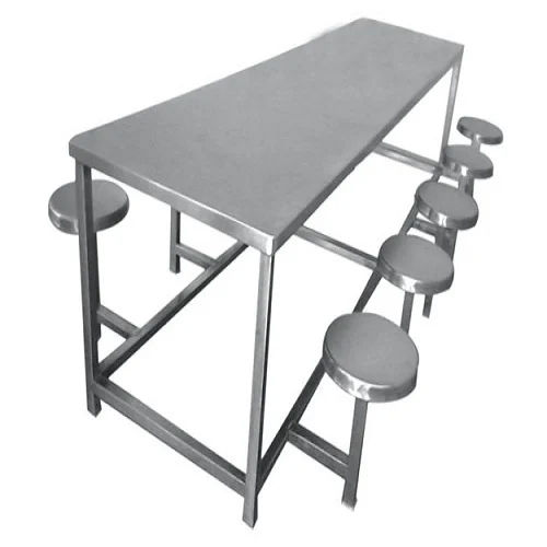 Brass Canteen Table - Manual Control, Silver Finish | Durable Design with Versatile Use