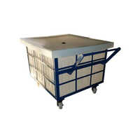 Textile Steel Trolley - Color: White-blue