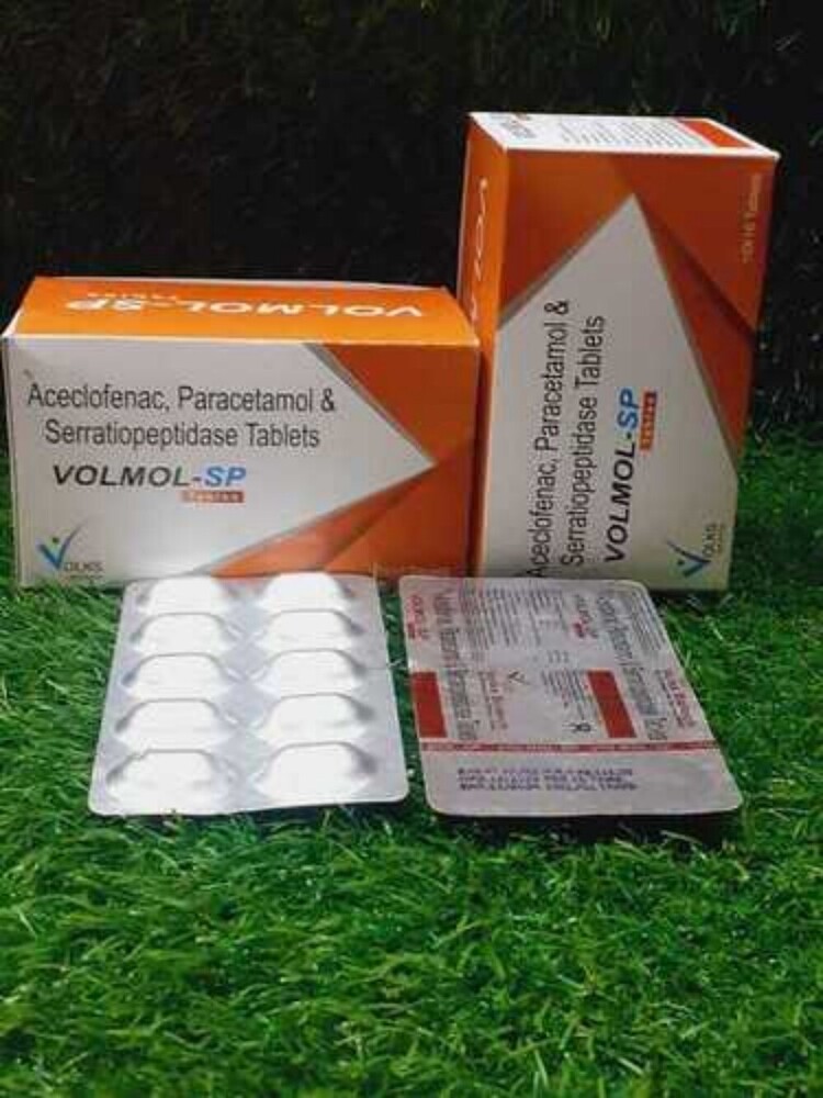 ACECLOFENAC PARACETAMOL SERRATIOPEPTIDASE TABLET - 100mg+325mg+15mg | Blister Pack, 10 Tablets, Pain Relief for Inflammation, Musculoskeletal Disorders