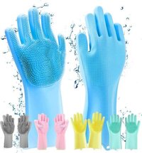 Silicone Gloves - 11 Inches Length, Blue Color | 400°f Temperature Resistant, One Size Fits Most, 0.2 Inches Thick, Lightweight 1.5 Ounces
