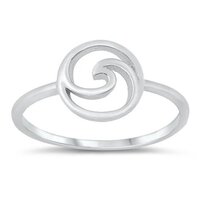 925 Sterling Silver Handcrafted Wave Ring Plain Silver Wave Ring