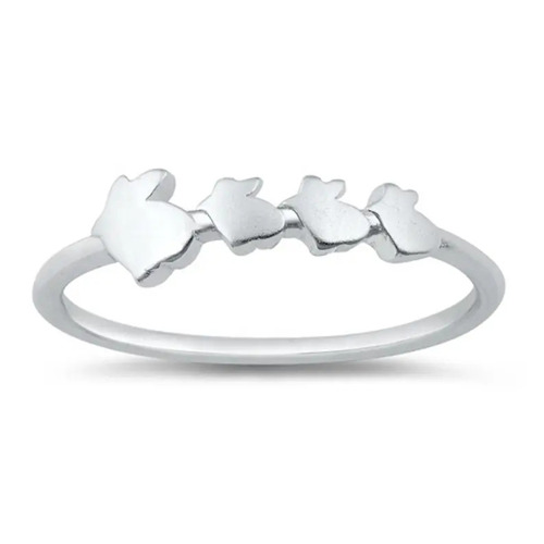 925 Sterling Silver Handmade Rabbit Ring Plain Silver Ring