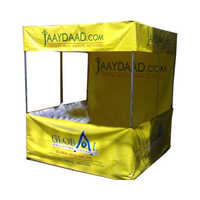 Display Advertising Canopy - Polyester 8x8 Ft, Yellow Printed Design | Customized Iron Frame For Versatile Usage
