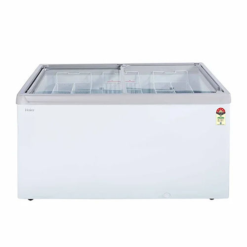 Haier 400 L Flat Glass Top Horizontal Freezer