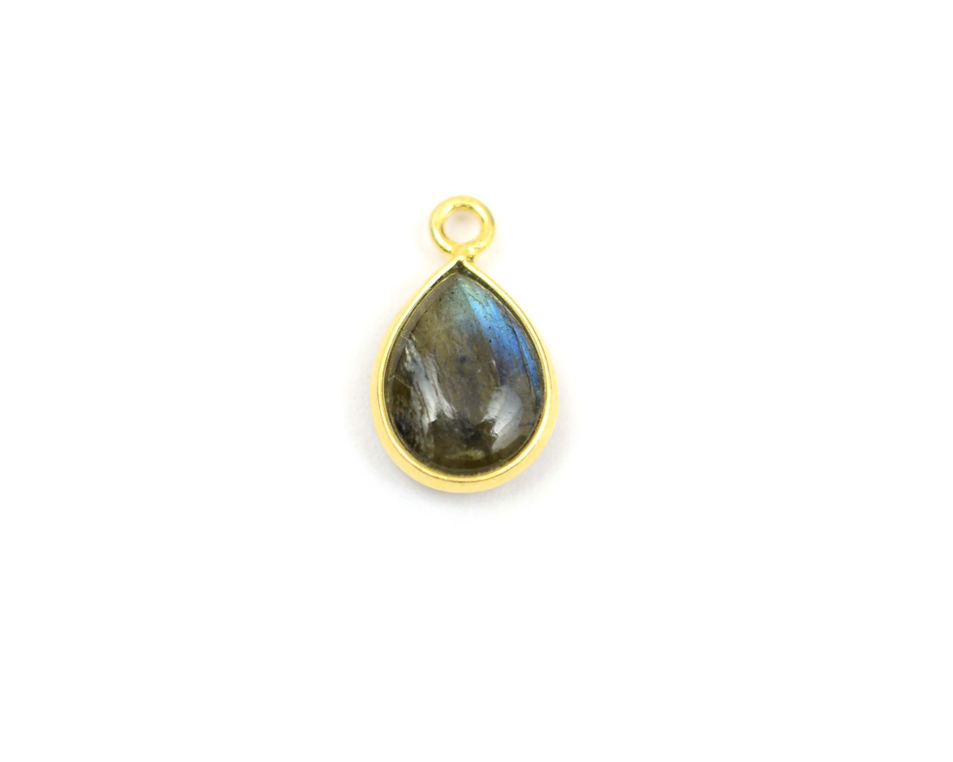 925 Sterling Silver Drop Shape Gemstone Bezel Connector