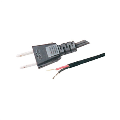 1438 MX 2 Pin Main Cords - PE Jacket 2 Pin Male Power Cords Black Color | Durable Plastic Insulation for Reliable Performance