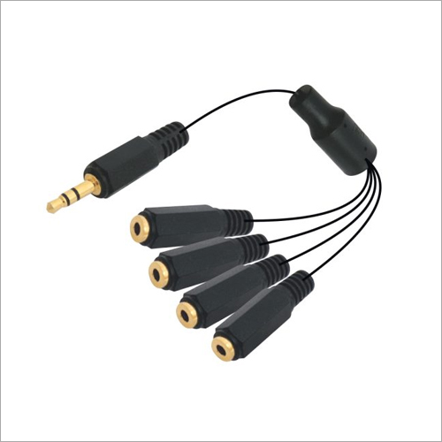 3MM Splitter Cable - Cat 5e, Black | S-Video Connector, Plastic Shielded, Dual Output Design