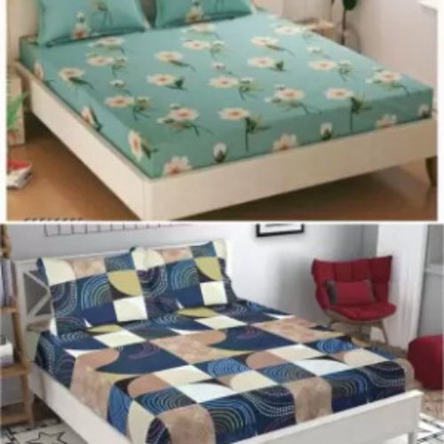 Microfiber King Abstract Fitted Bedsheet