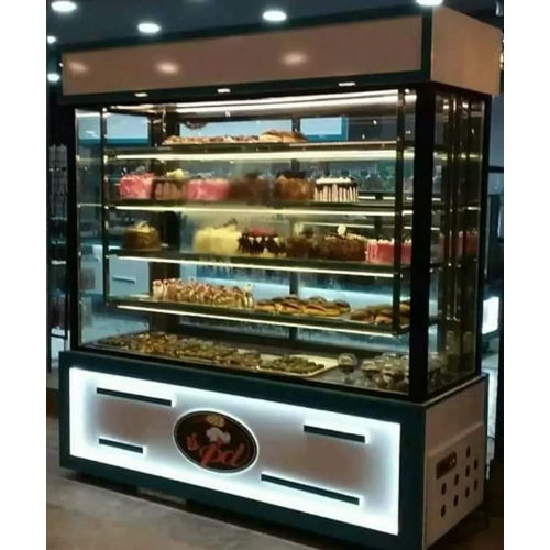 Metal Transparent Glass Cake Display Counter