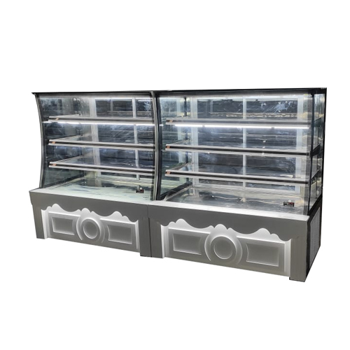 Cold Display Counter - Stainless Steel, Polished Finish | Glass & Metal Construction with Elegant Design