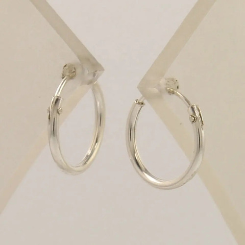 925 Sterling Silver Thick Round And Cute Small Hoop Round Earrings