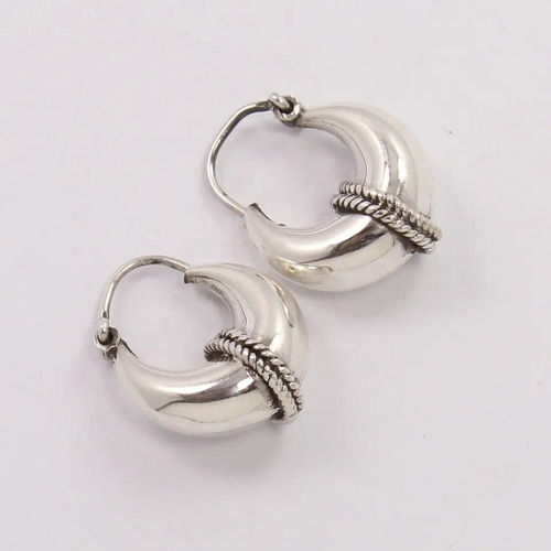 925 Sterling Silver Attractive Handmade Small Hoop Earrings From Jewelry Gender: Women