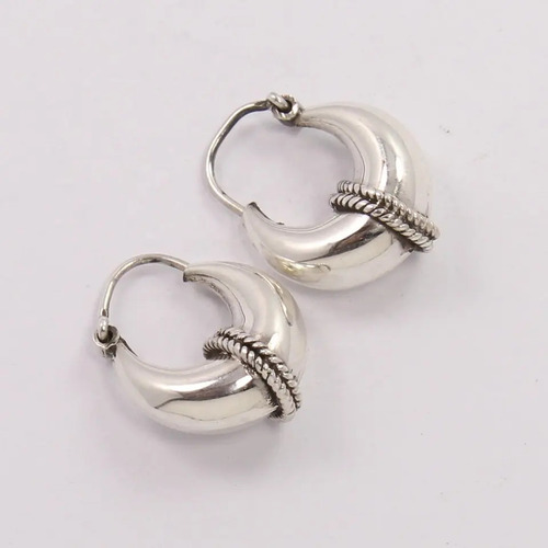 925 Sterling Silver Attractive Handmade Small Hoop Earrings From Jewelry