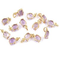 Amethyst Oval Shape 6X8mm Prong set Gold Vermeil Sterling Silver Charms