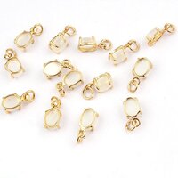 Grey Moonstone Oval Shape 6X8mm Prong set Gold Vermeil Sterling Silver Charms