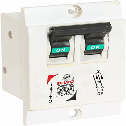 Selvo C-10A Double Pole Flush Mounted (Screw Mounted) Mini MCB
