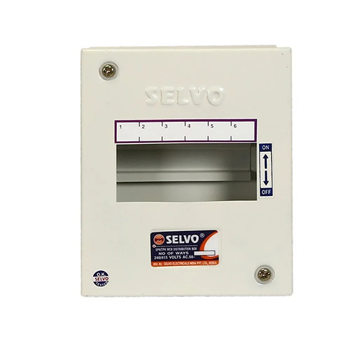 White 6 Way Spn Single Door Distribution Board