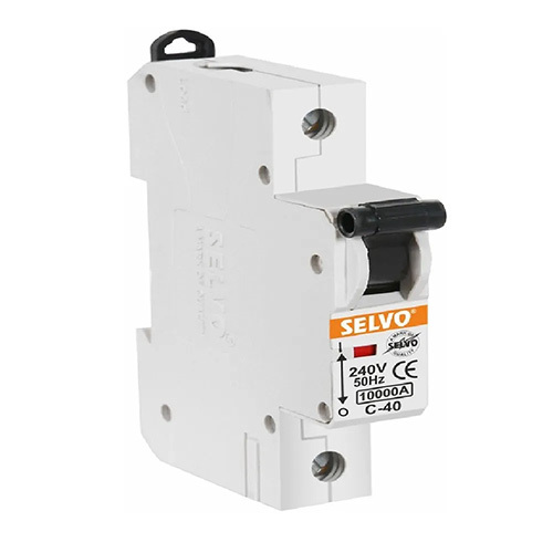 White Selvo C-40A Single Pole Mcb