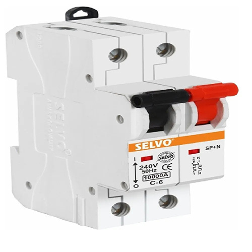 Selvo C-6A Single Pole Neutral MCB