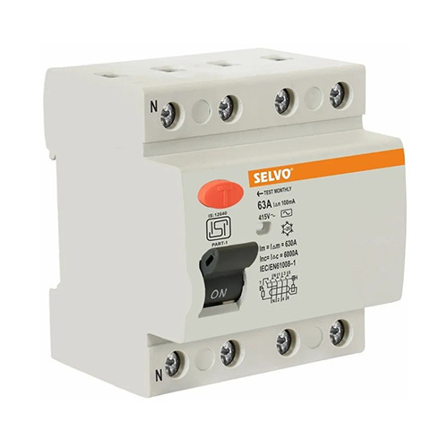 Selvo 63A Four Pole RCCB