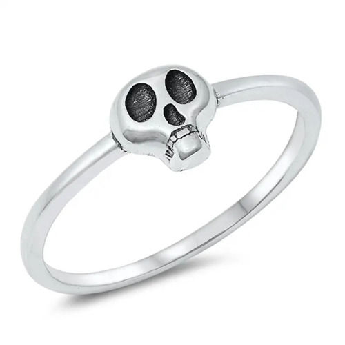 Sterling Silver Pirate Skull Ring - Eleganzia Jewelry