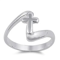925 Sterling Silver Handmade Cross Ring Beautiful Solid Silver Ring