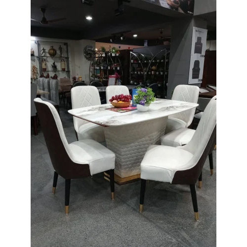 Acrylic Dining Table Set - Color: Brown