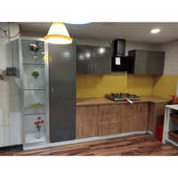 Stainless Steel Modular Kitchen - Stainless Steel, Variable Dimensions, Matte Gray | Stain & Corrosion Resistant, Modern Design, Customizable Layout