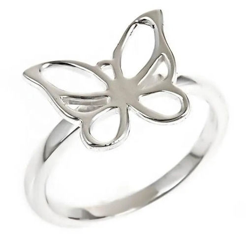 925 Sterling Silver Handmade Silver Butterfly Ring Plain Silver Ring Gender: Women