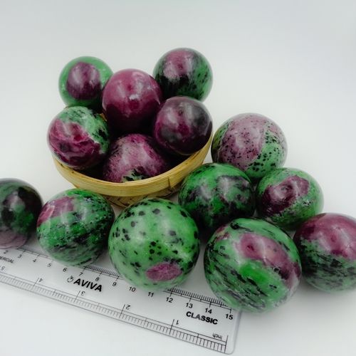 Natural Ruby Zoisite Gemstone Sphere Crystal Ball