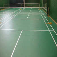 Pvc Sports Flooring - Material: Pvc, Size: 6 Inch Width, Thickness: 4.5 Mm, Color: Green | Features: Non-slip, Full Body Tile Surface Treatment